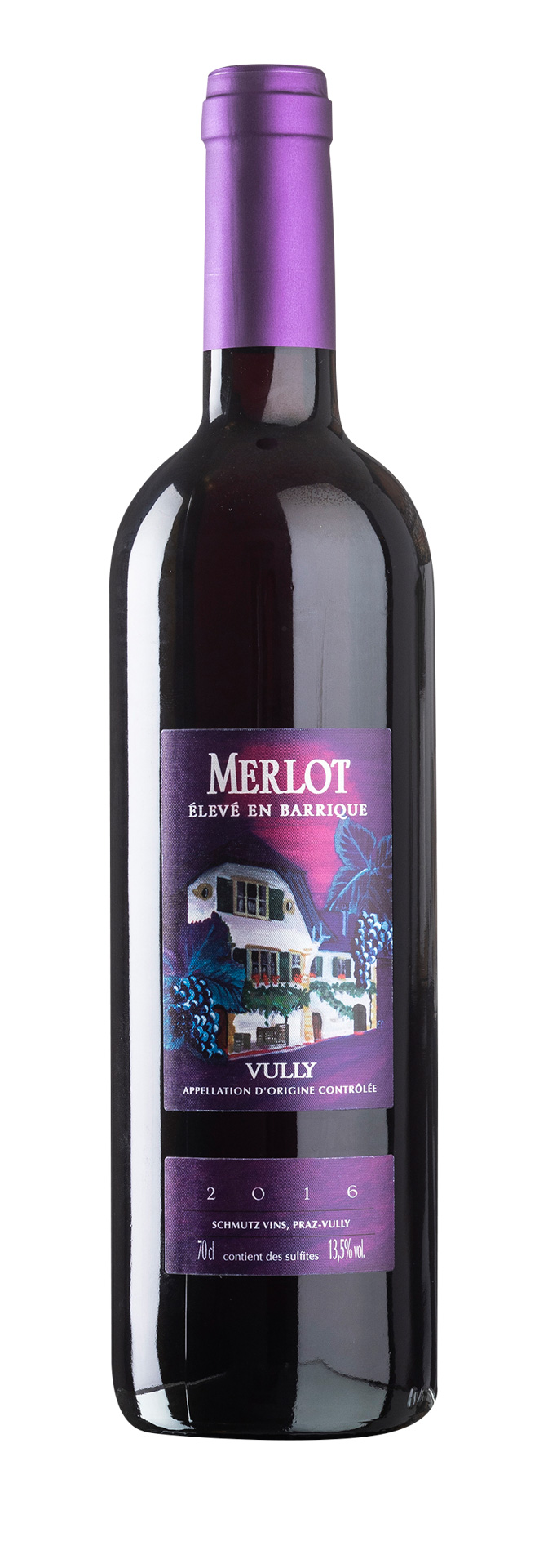 Vully AOC Merlot Elevé en barrique 2016