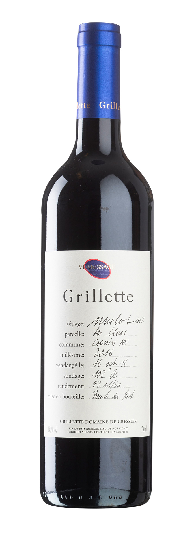 Neuchâtel AOC Vernissage Merlot Les Clous 2016