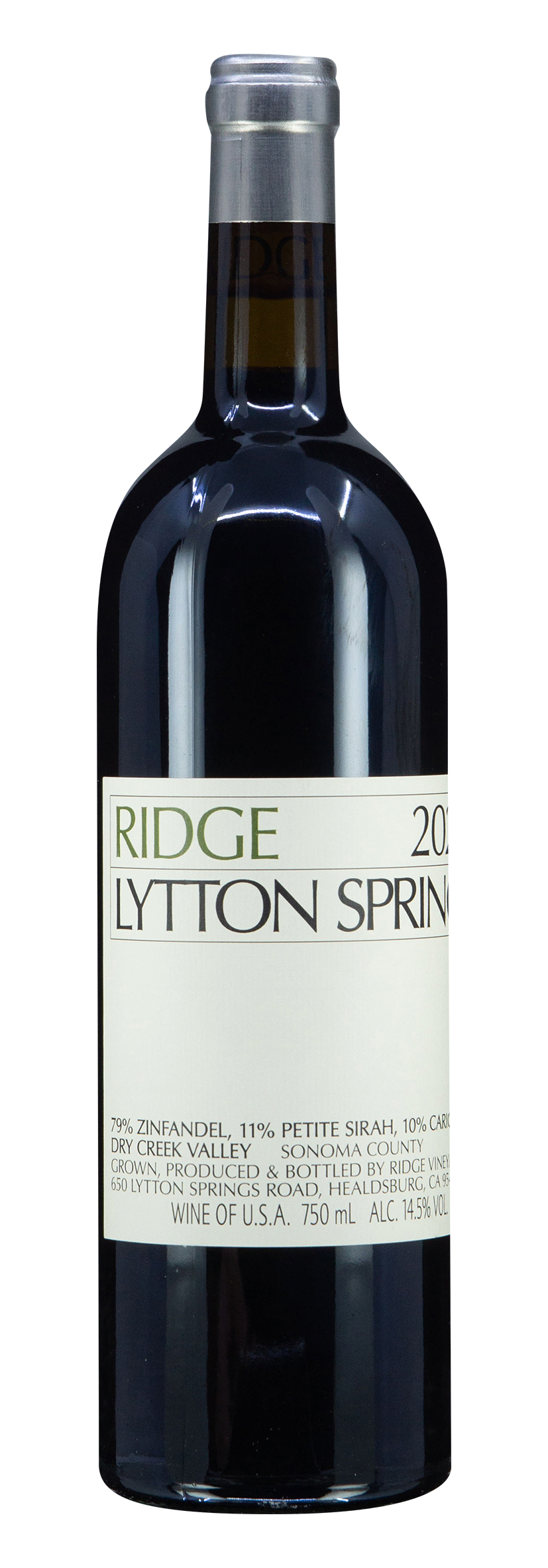 Dry Creek Valley AVA Lytton Springs Zinfandel Ridge Vineyards 2020