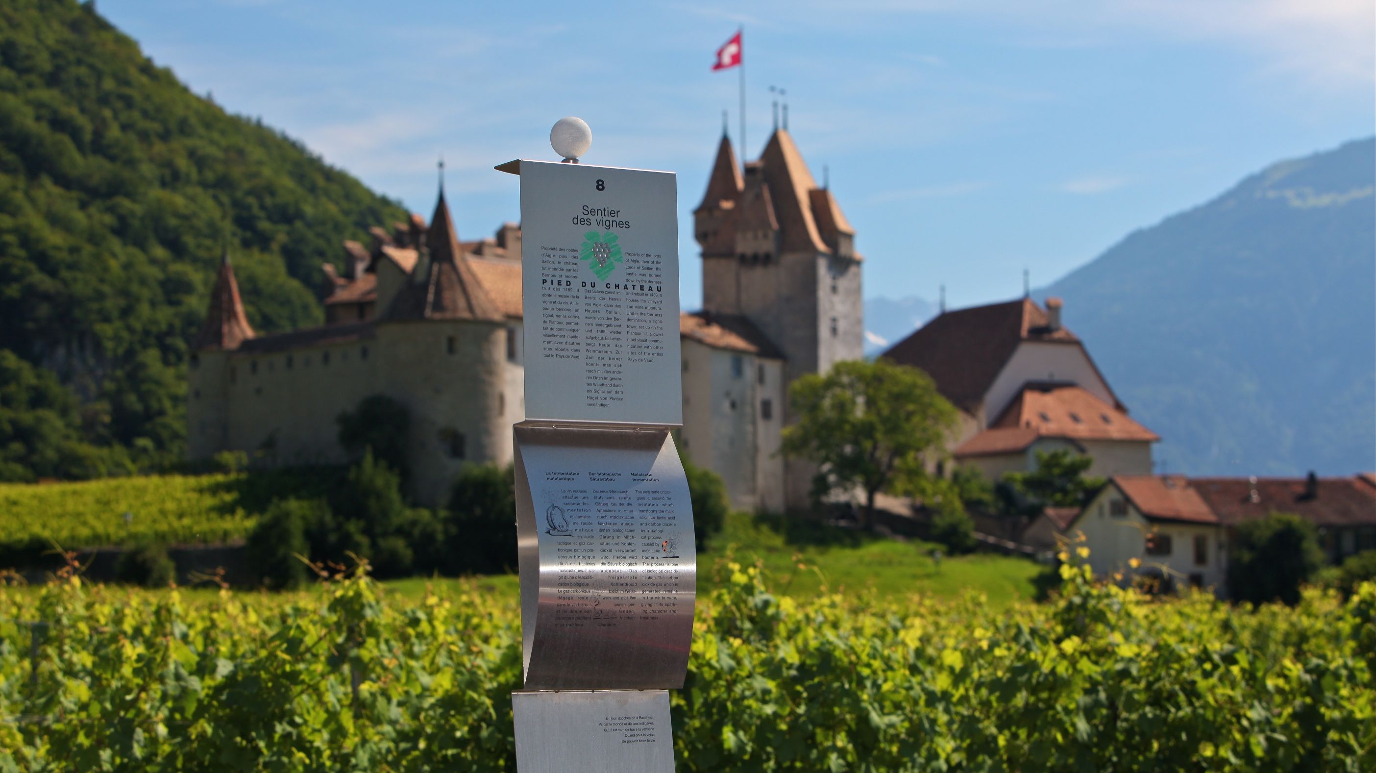 Le nouveau balisage du Sentier des vignes, à Aigle. Photo: José Crespo