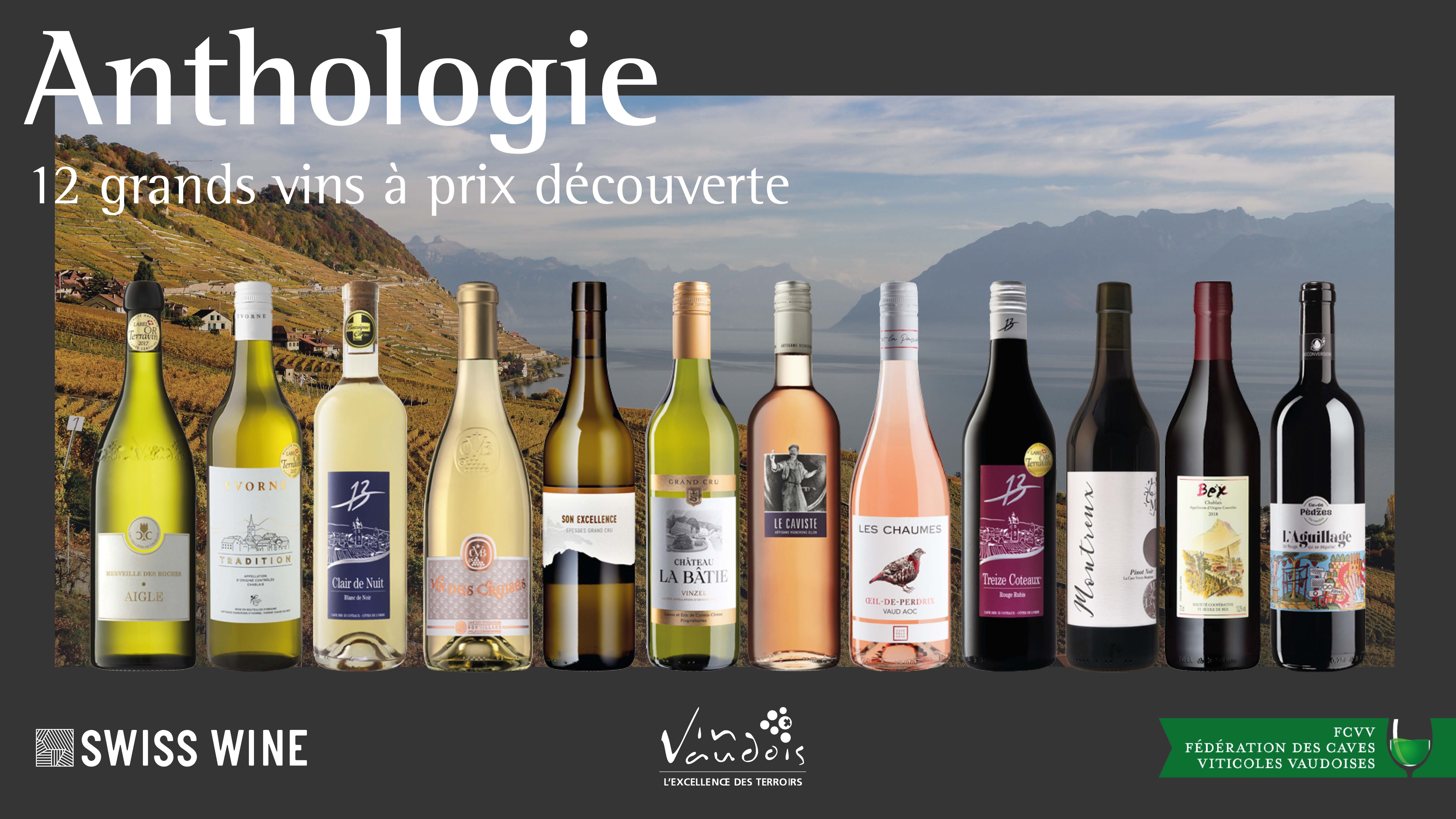 La Fédération des Caves Viticoles Vaudoises propose le coffret "Anthologie" jusqu'au 30 novembre 2023. La Fédération des Caves Viticoles Vaudoises propose le coffret "Anthologie" jusqu'au 30 novembre 2023.