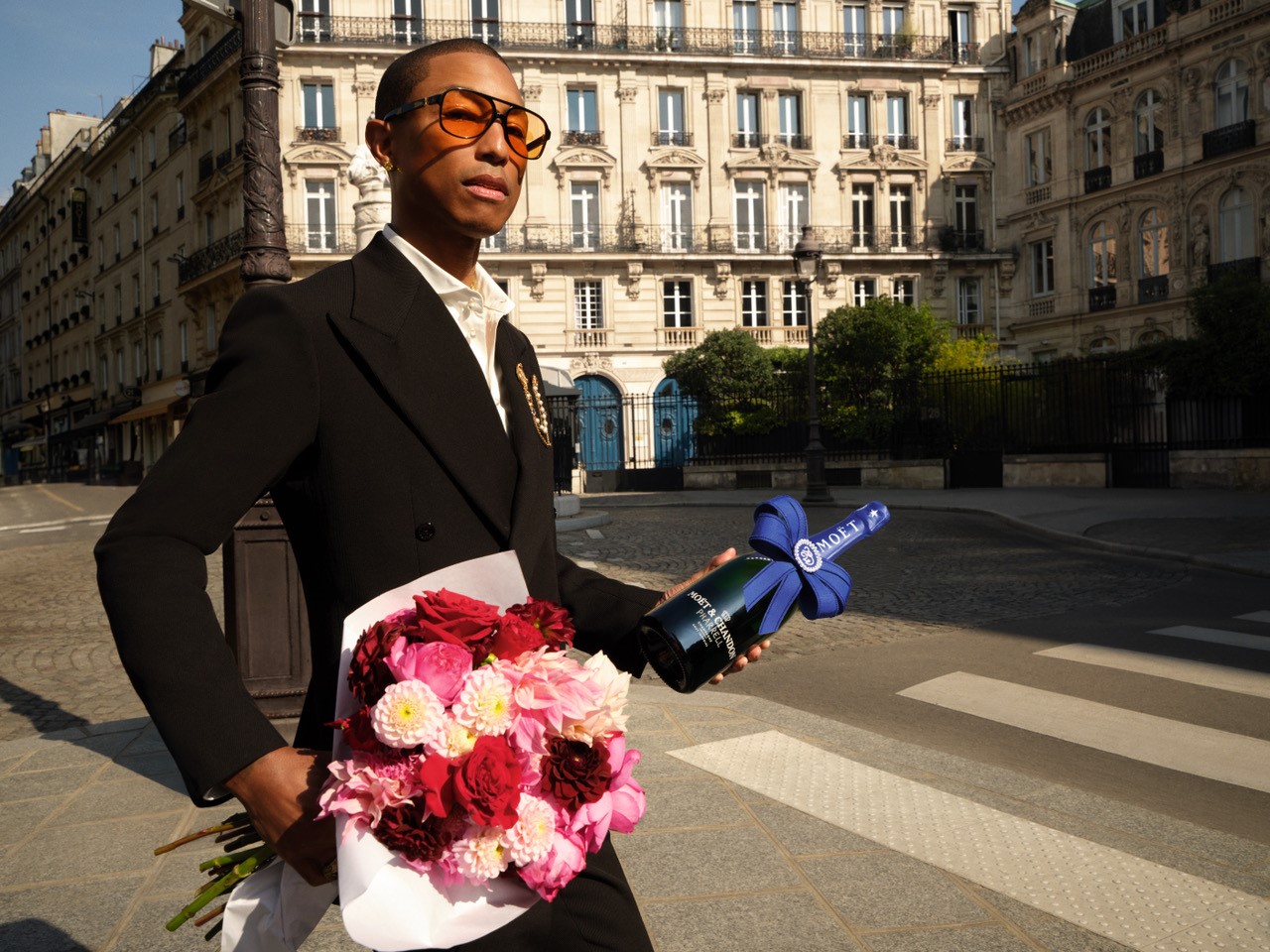 Happy Birthday: le chanteur américain Pharrell Williams a lancé sa gamme de Champagne en collaboration avec Moët & Chandon (photo Anthony Seklaoui)